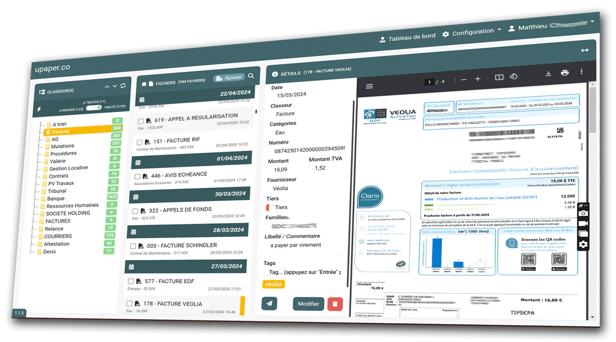 Capture d'�cran de l'interface d'Upaper